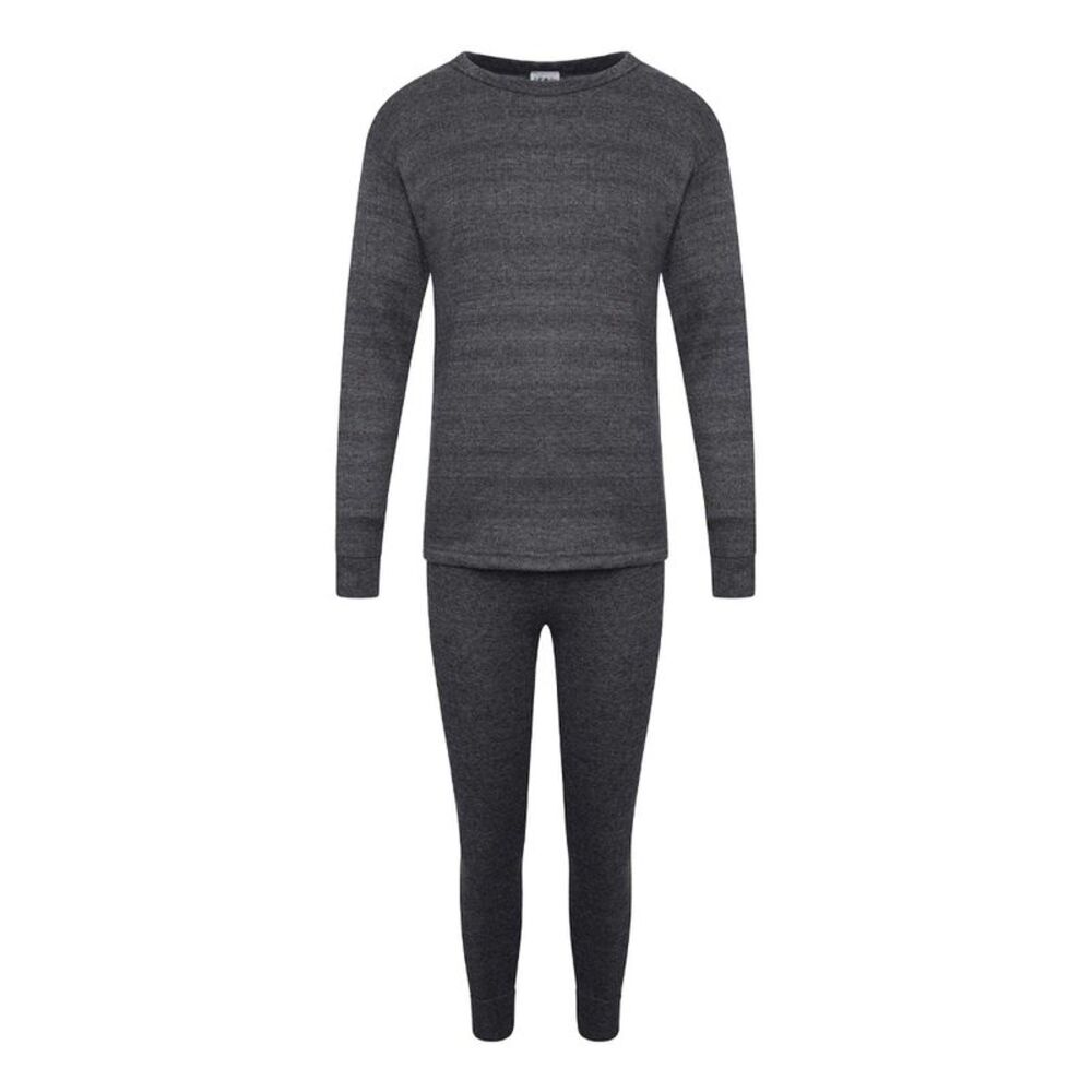 K Collection Childrens/Kids Long-Sleeved Thermal Base Layers Set / Charcoal